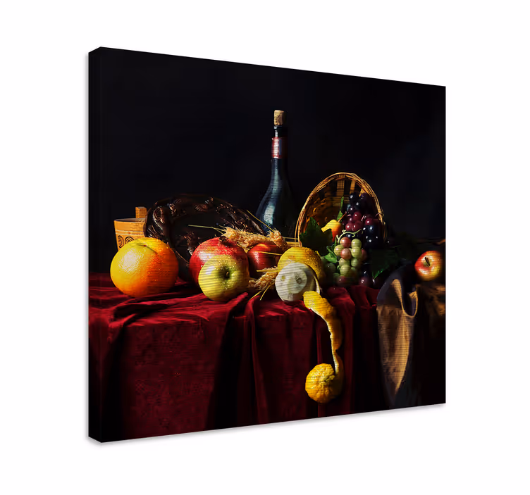 Canvas stilleven en fruit gouden fruitarrangement - TenStickers
