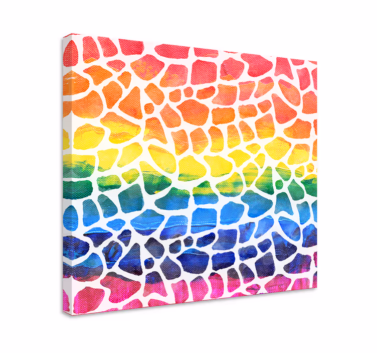 Canvas stilleven en fruit vrolijke mozaïek schikking - TenStickers