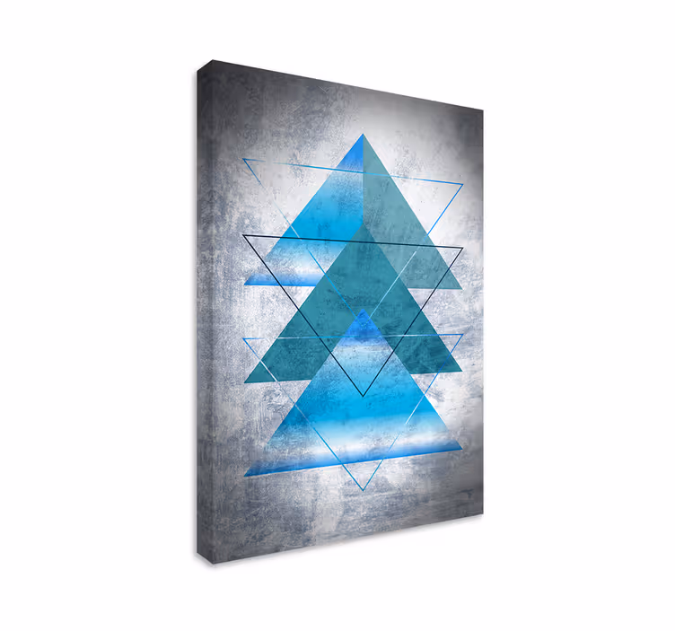 Geometrische canvas schilderij blauwe vormen - TenStickers