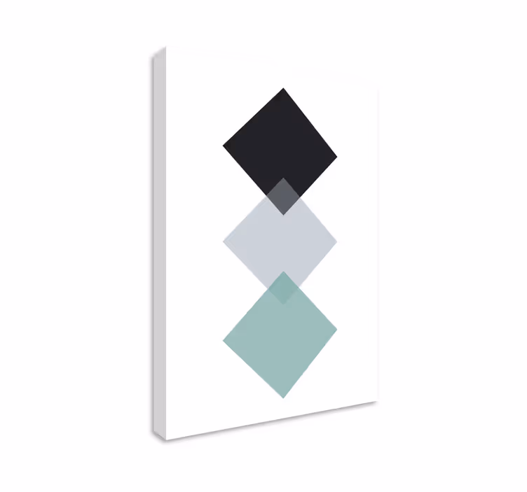 Geometrische canvas schilderij gestapelde diamantvormen - TenStickers