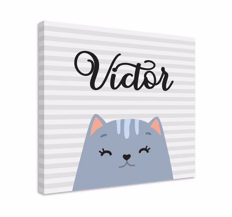 Canvas schilderij kat glimlachende kat victor - TenStickers