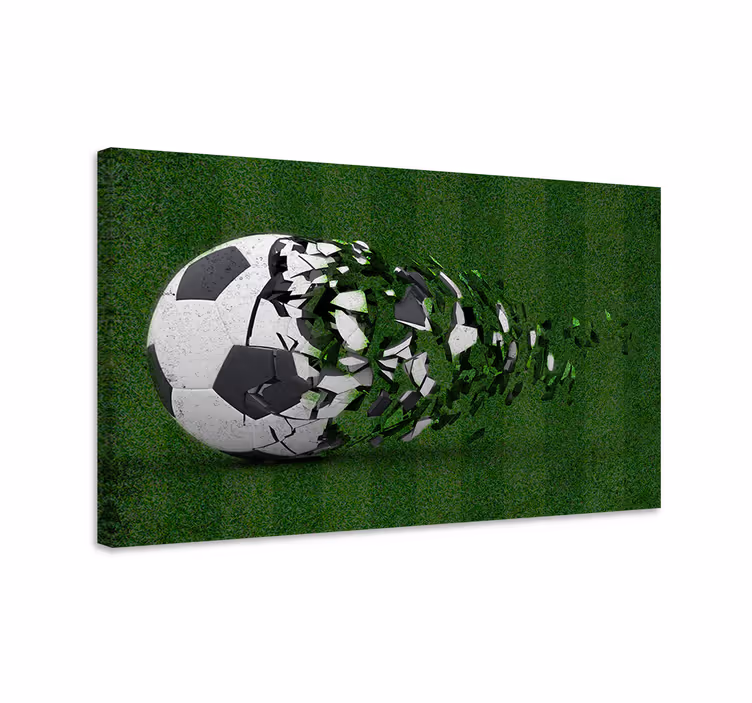 Canvas schilderij jongeren Voetbalveld - TenStickers