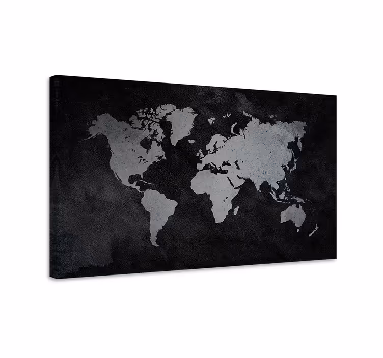Wereldkaart canvas schilderij moderne wereldkaart - TenStickers