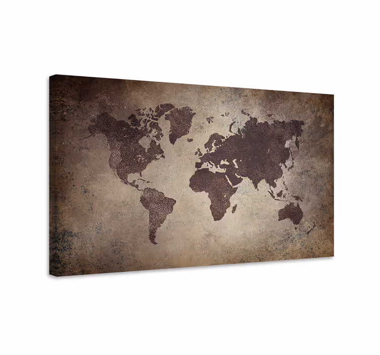 Wereldkaart canvas schilderij Mapamundi vintage - TenStickers