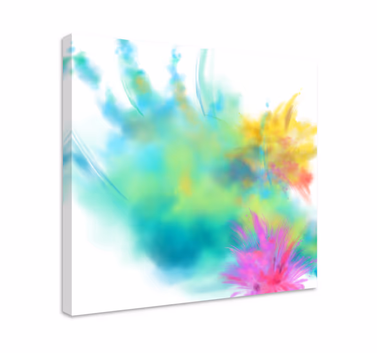 Canvas schilderij bloemen en planten vrolijke bloemenzwirl - TenStickers