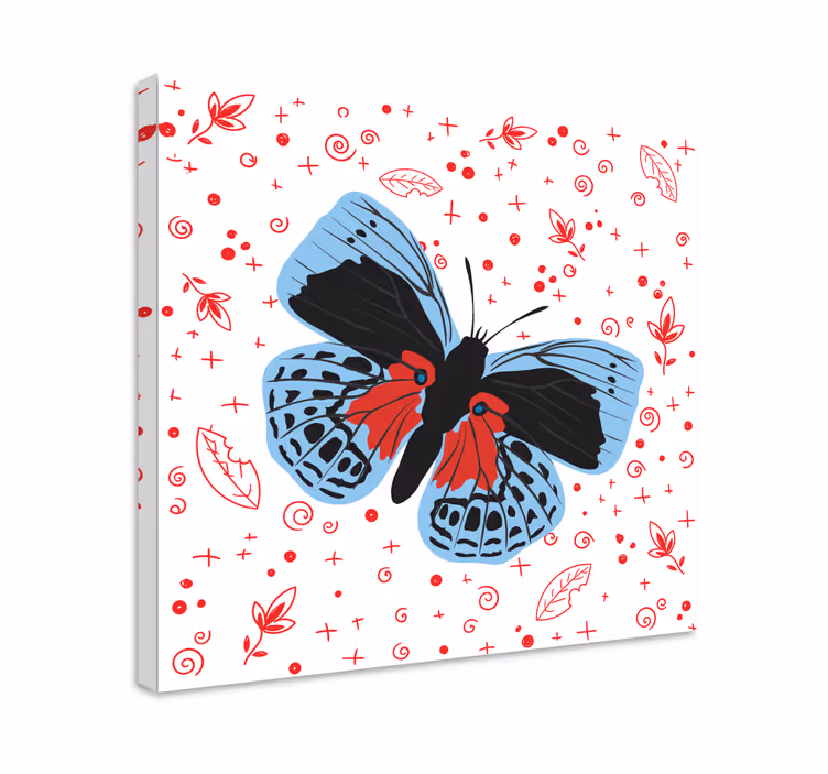 Canvas schilderij vlinder fel vlinder ontwerp - TenStickers