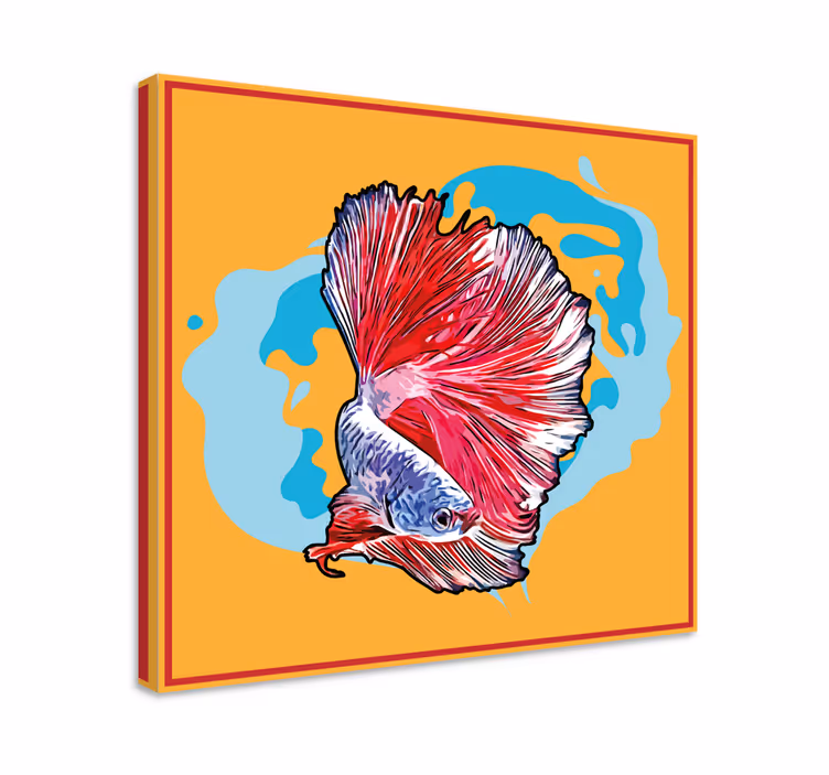 Canvas schilderij vis heldere betta vis - TenStickers