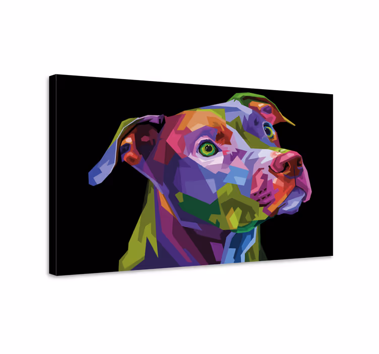 Canvas schilderij honden Veelkleurige moderne pitbull - TenStickers