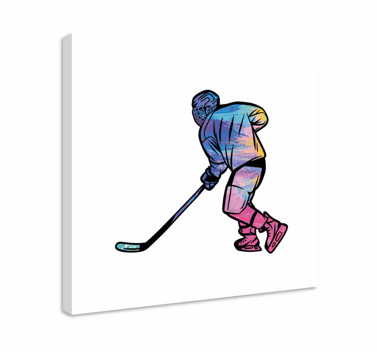 Canvas schilderij sport hockeyspeler in actie - TenStickers