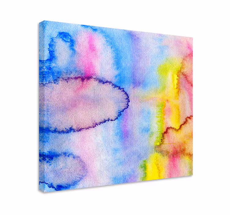 Canvas schilderij abstract kleurrijke aquarel mengsels - TenStickers
