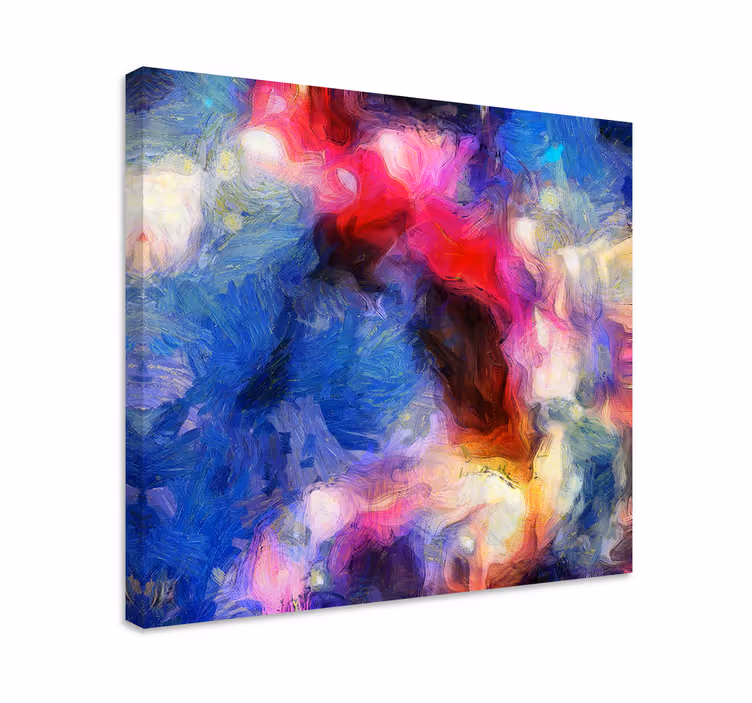 Canvas schilderij abstract levendige vloeibare vormen - TenStickers