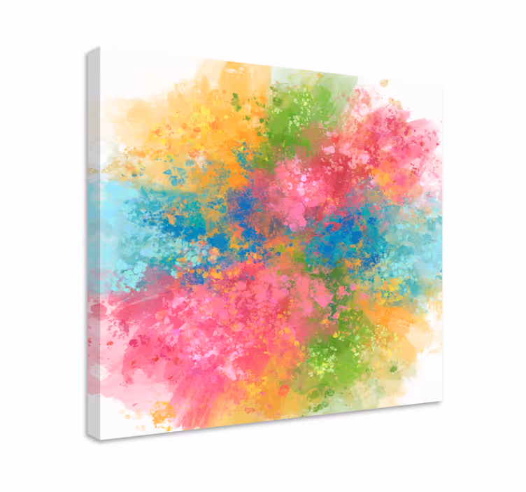 Canvas schilderij abstract levendige kleurenexplosie - TenStickers