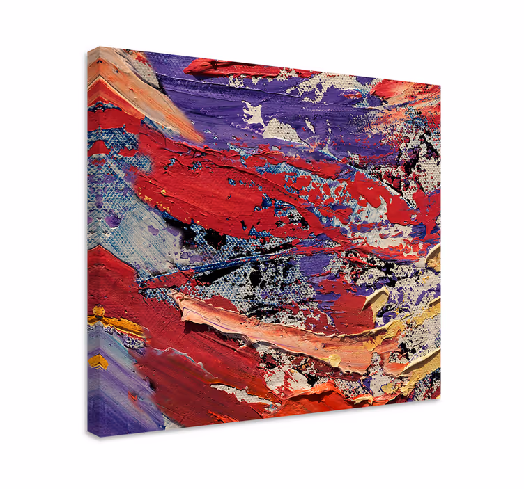 Canvas schilderij abstract dynamische kleurenstroom - TenStickers