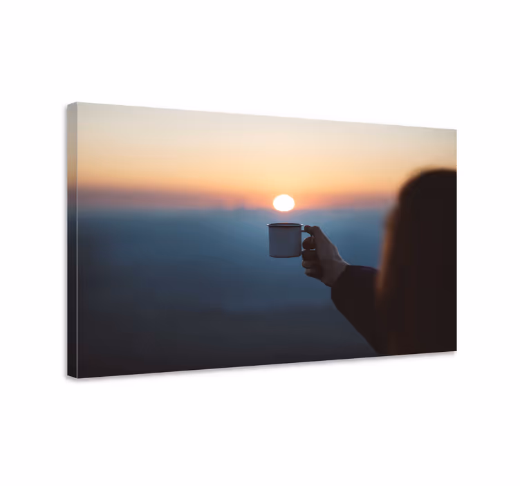 Canvas schilderij mensen en karakters hand met mok - TenStickers
