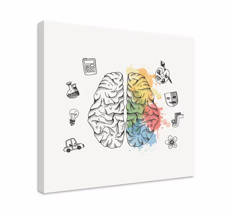 Canvas abstract Linker en rechter hersenhelft - TenStickers