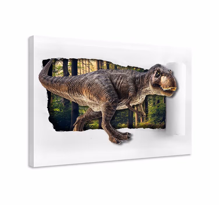 Canvas schilderij dinosaurussen 3d dinosaurus - TenStickers