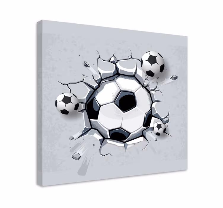 Impact van voetbal Canvas schilderij sport - TenStickers