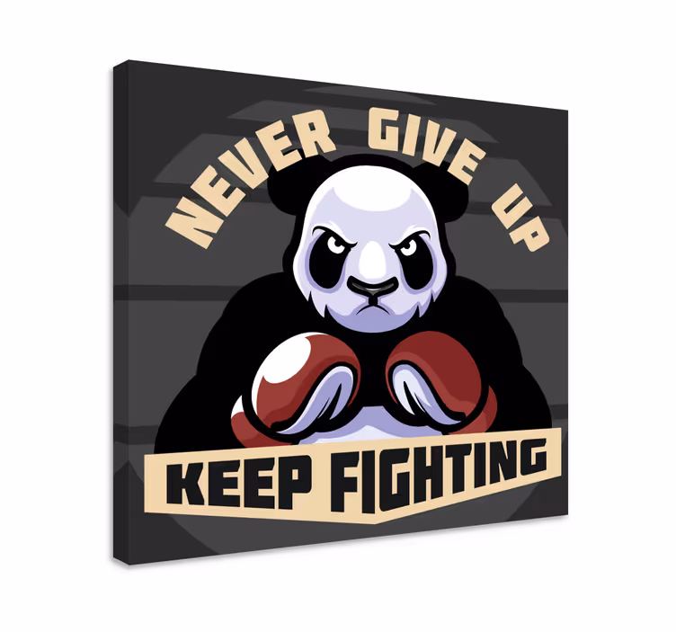 Panda boks motivatie Canvas schilderij dieren - TenStickers