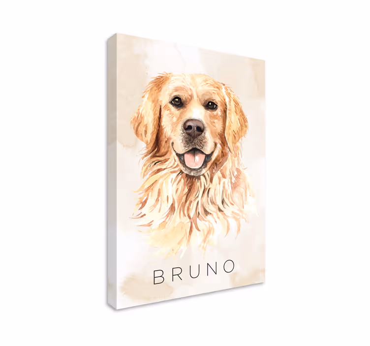 Canvas schilderij hond golden retriever portret - TenStickers