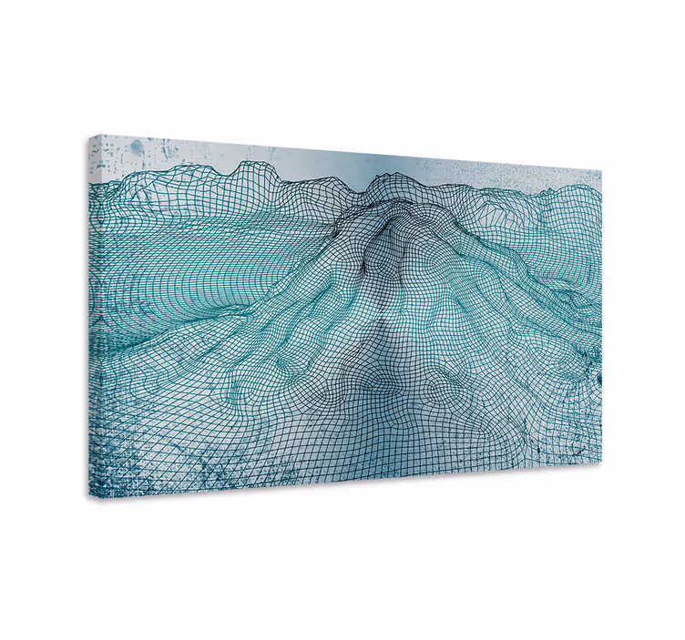 Canvas schilderij abstract verbonden bergtoppen - TenStickers
