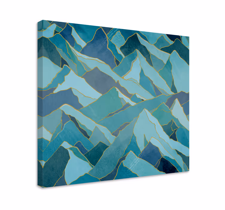 Canvas landschap abstracte bergtoppen - TenStickers