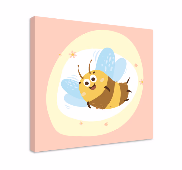 Canvas schilderij dieren vrolijke bij karakter - TenStickers