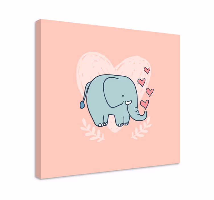 Canvas schilderij olifant schattige olifanten liefde - TenStickers