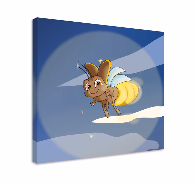 Canvas schilderij vogels blije vliegende insect - TenStickers