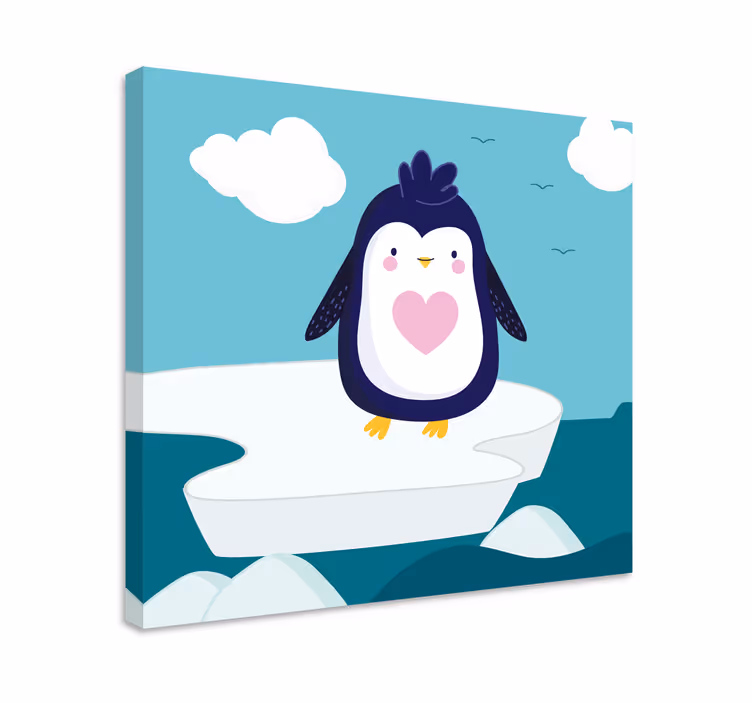 3d canvas schilderij schattig pinguïn karakter - TenStickers