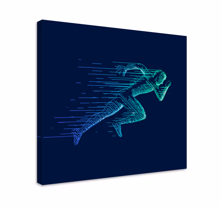 Canvas schilderij kunst Abstract rennen - TenStickers