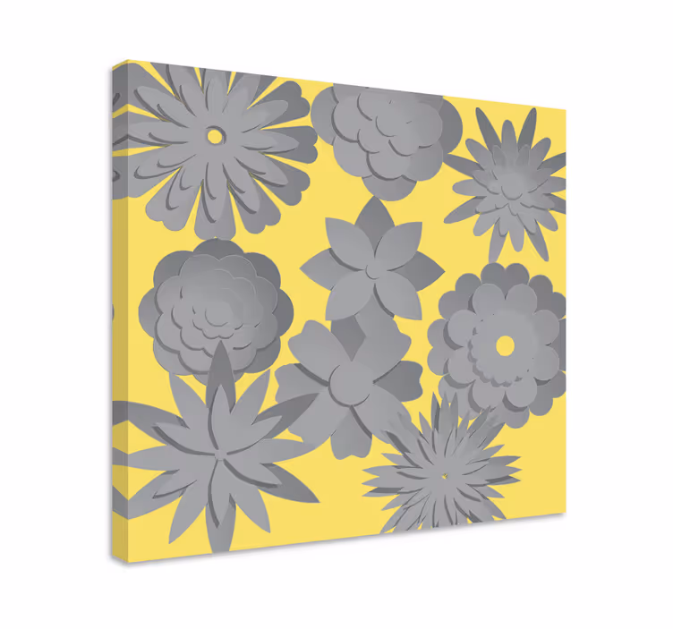 Bloemen silhouet Canvas bloem - TenStickers