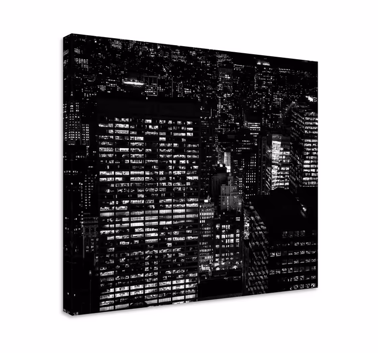 Canvas schilderij landen en steden nacht skyline - TenStickers