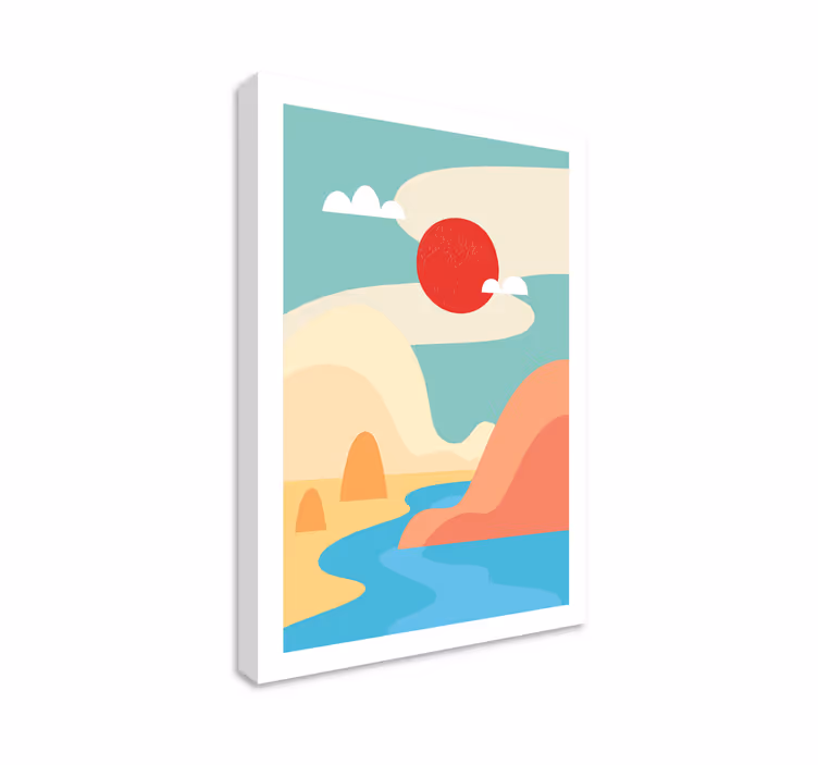 Canvas landschap abstracte natuurscène - TenStickers