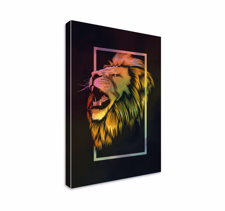 Canvas schilderij andere dieren leeuwengebrul - TenStickers