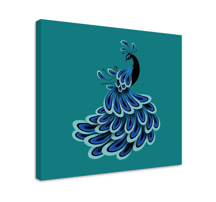 3d canvas schilderij elegant pauwenontwerp - TenStickers