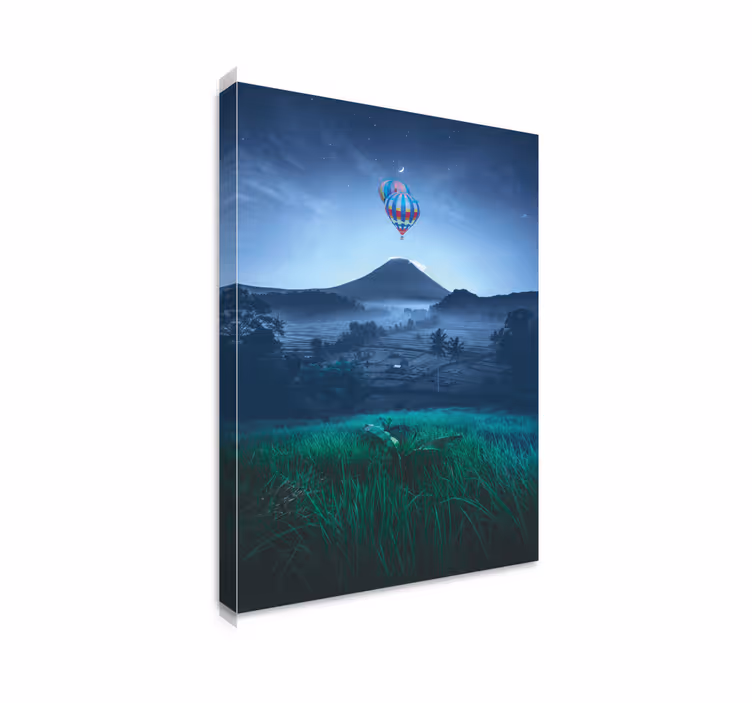 Canvas landschap ballon boven de berg - TenStickers