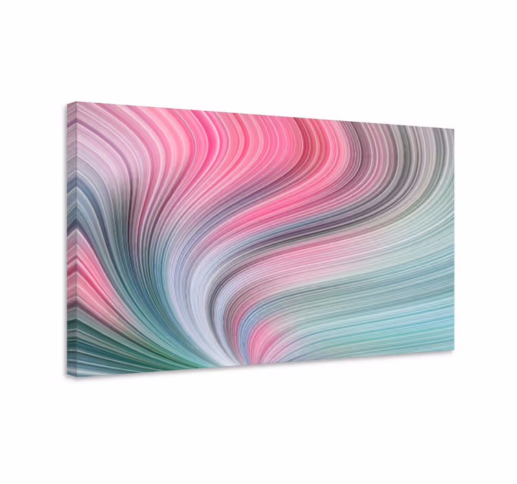 Canvas schilderij abstract kleurrijke golven in bocht - TenStickers