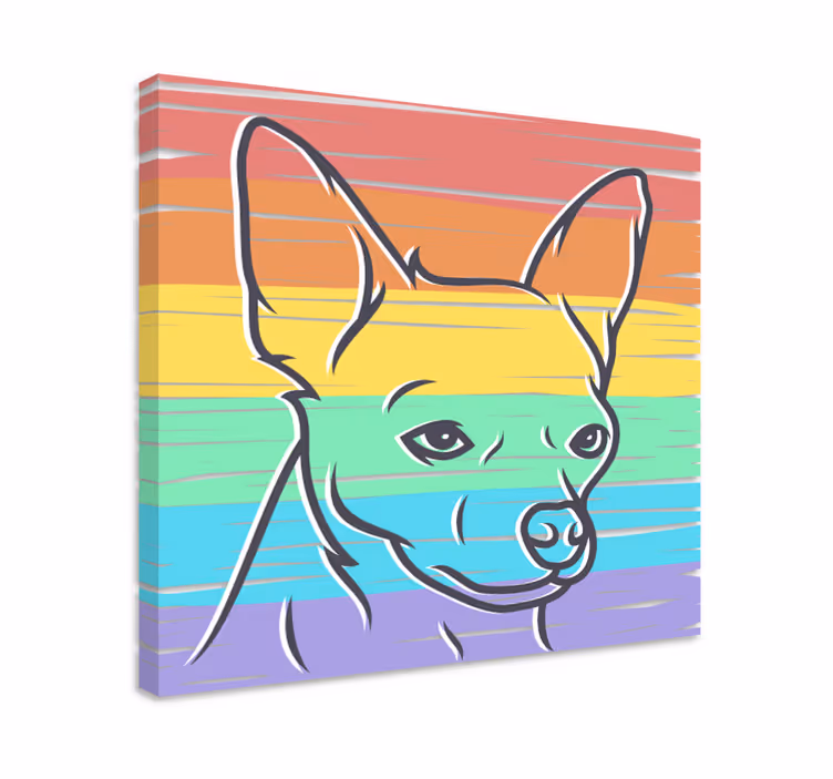 Canvas schilderij hond gestileerd hondenportret - TenStickers