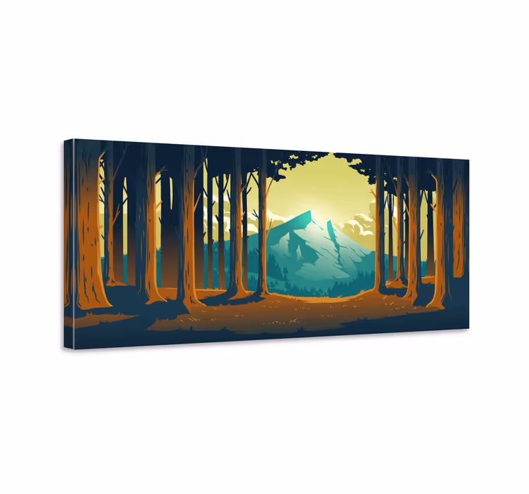 Canvas landschap bergbos uitzicht - TenStickers
