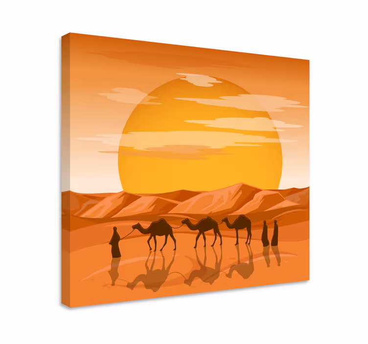 Canvas landschap woestijn zonsondergang reis - TenStickers