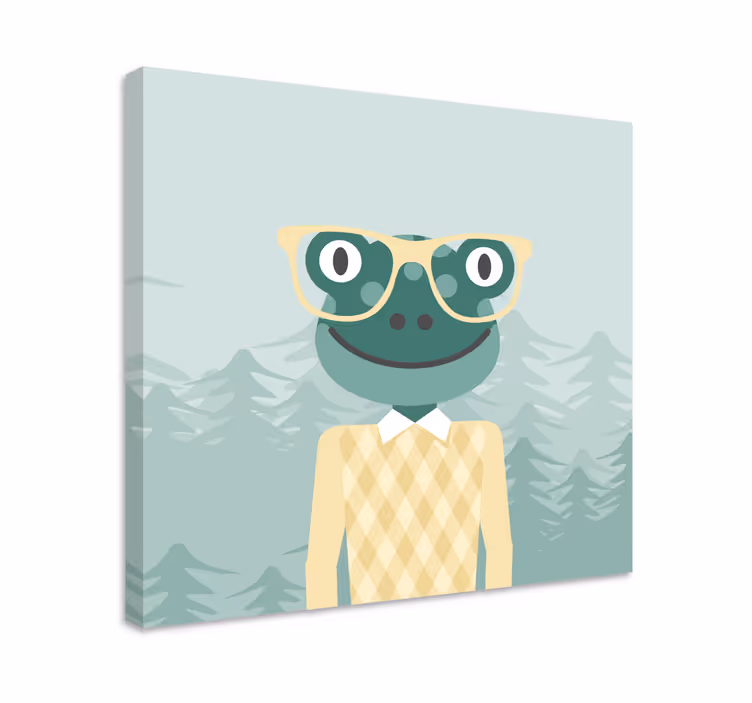 3d canvas schilderij stijlvolle kikker karakter - TenStickers