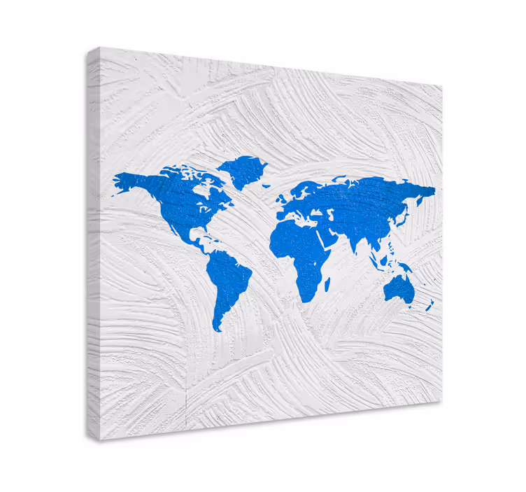 Wereldkaart canvas schilderij wereldkaart omtrek - TenStickers