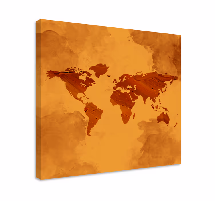 Wereldkaart canvas schilderij vintage wereldkaart - TenStickers