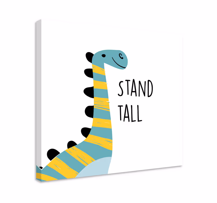 Canvas schilderij dinosaurus blije dinosaurus - TenStickers