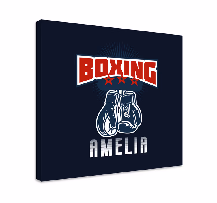 Canvas schilderij sport bokshandschoenen embleem - TenStickers