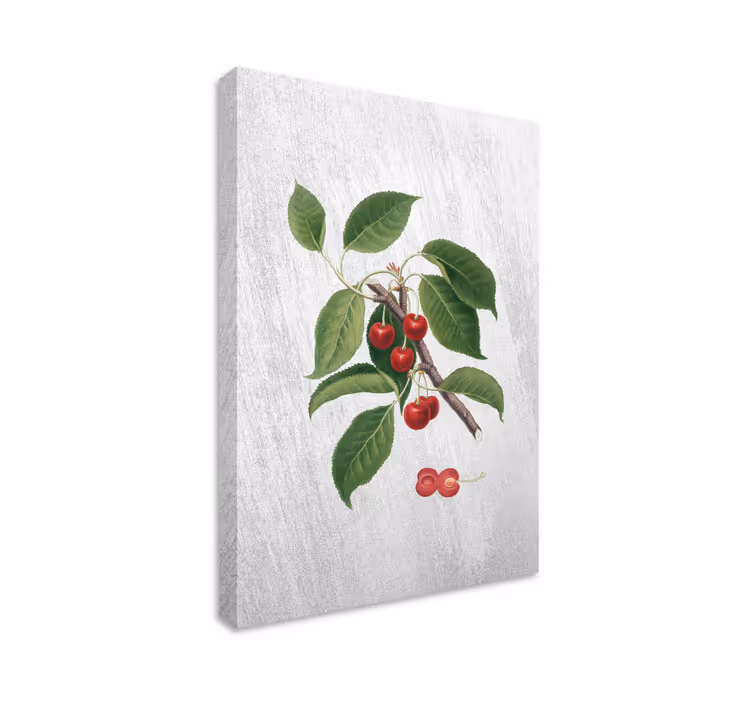 Canvas stilleven en fruit kersentak detail - TenStickers