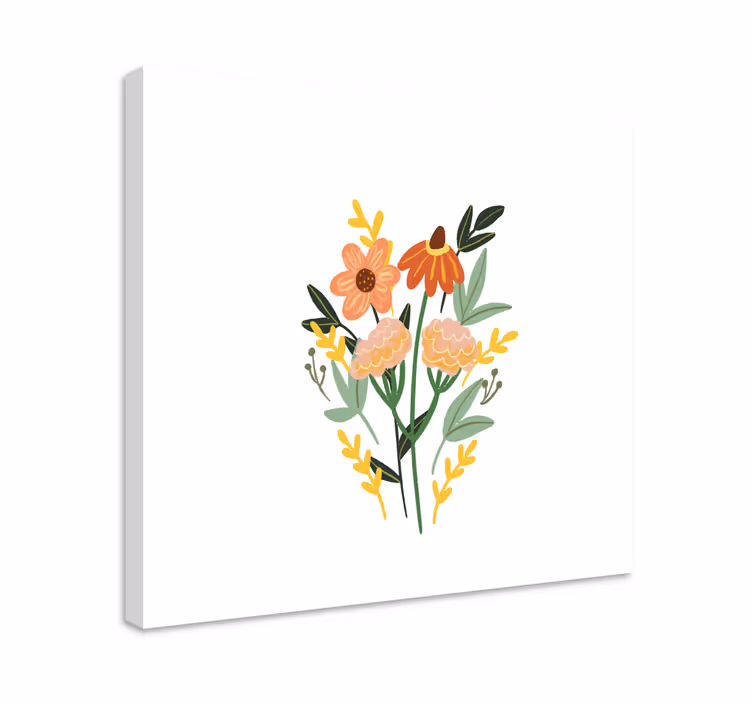 Canvas schilderij bloemen en planten charmant bloemboeket - TenStickers