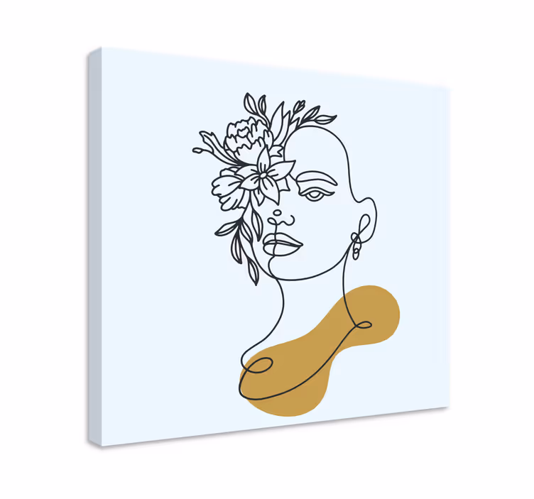 Canvas schilderij kunst abstract bloemenportret - TenStickers