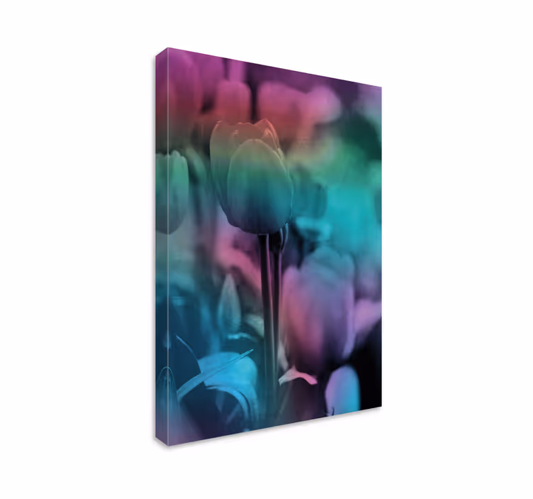 Canvas schilderij bloemen en planten zachte bloemensilhouet - TenStickers