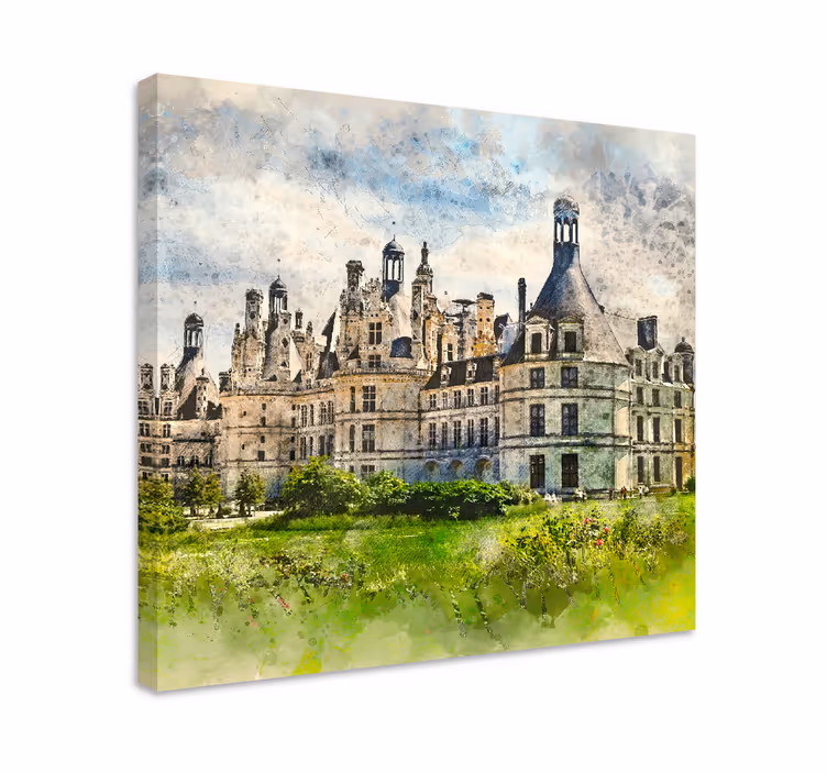 Canvas schilderij landen en steden châteauarchitectuur - TenStickers